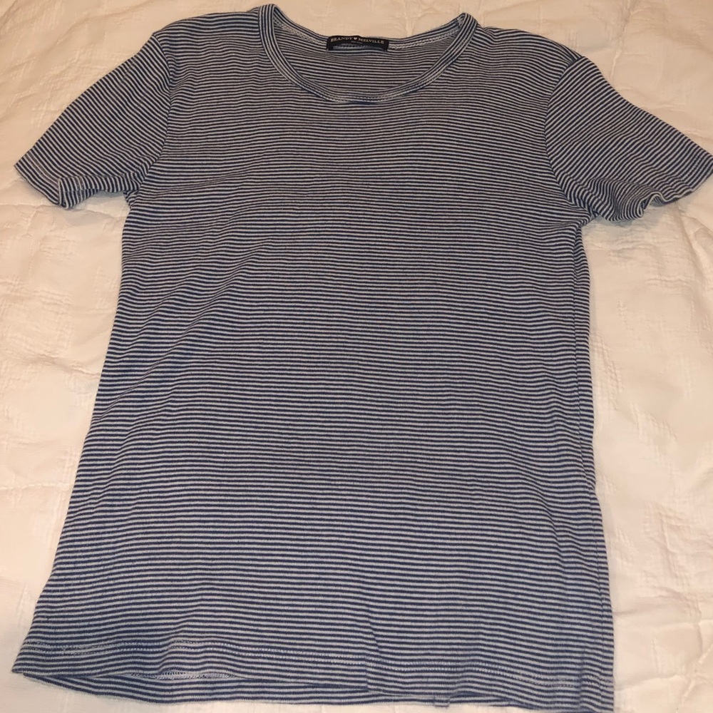 Blue and White Striped Brandy Melville Tee💙🤍